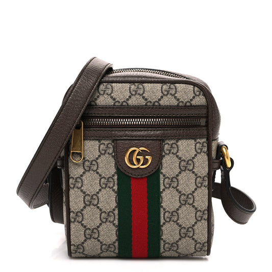 GG Supreme Monogram Web Mini Ophidia Messenger Brown