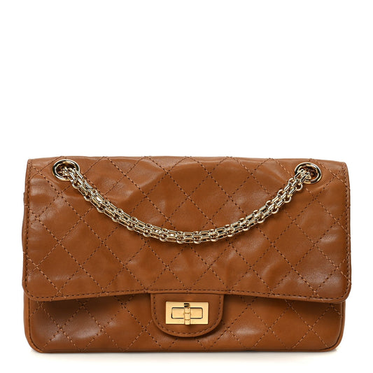 Lambskin Quilted Crush 2.55 Reissue 225 Flap Camel