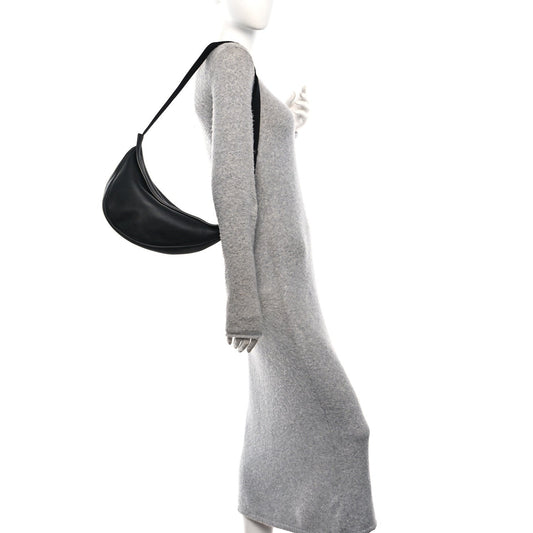 Grained Calfskin Large Slouchy Banana Bag Black