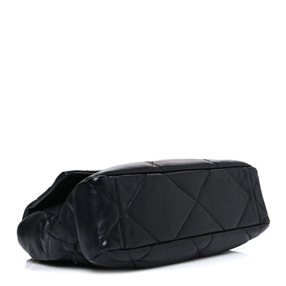 Goatskin Quilted Large Chanel 19 Flap Black