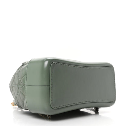 Aged Calfskin Quilted Small Gabrielle Backpack Green