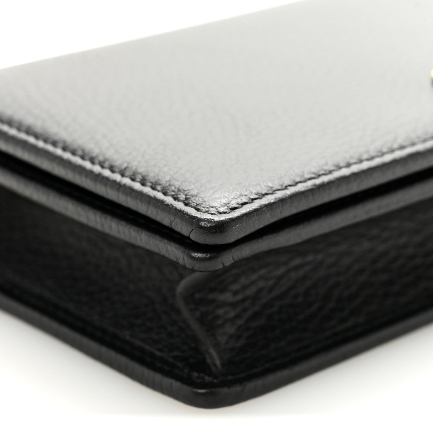 Calfskin Mini GG Marmont Chain Wallet Black