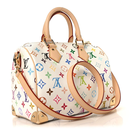 LV X TM Monogram Multicolor Speedy Bandouliere 25 White