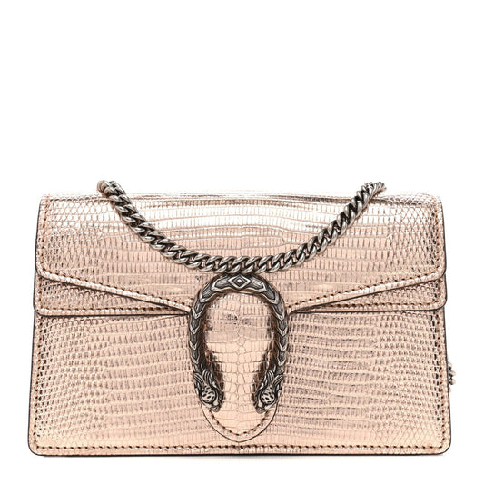 Metallic Lizard Super Mini Dionysus Bag Rame