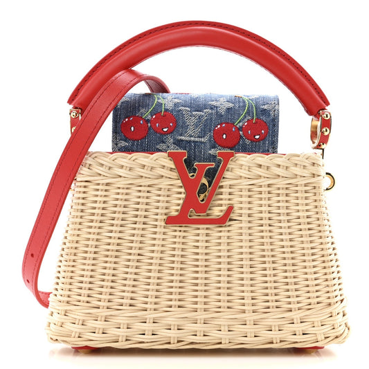 LV X TM Rattan Denim Calfskin Cerises Capucines Mini