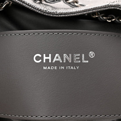 Metallic Caviar Quilted Mini Chanel 25 Handbag Anthracite
