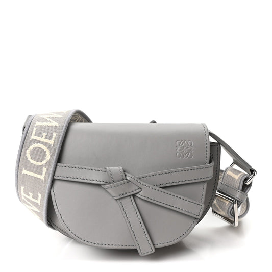Calfskin Jacquard Mini Gate Crossbody Bag Onyx Blue