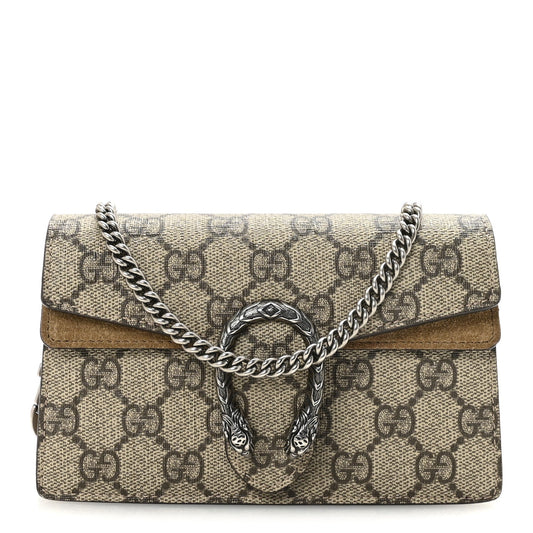 GG Supreme Monogram Super Mini Dionysus Shoulder Bag Taupe