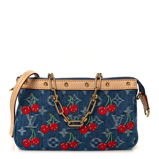 LV X TM Monogram Denim Cerises Pochette Accessories Blue