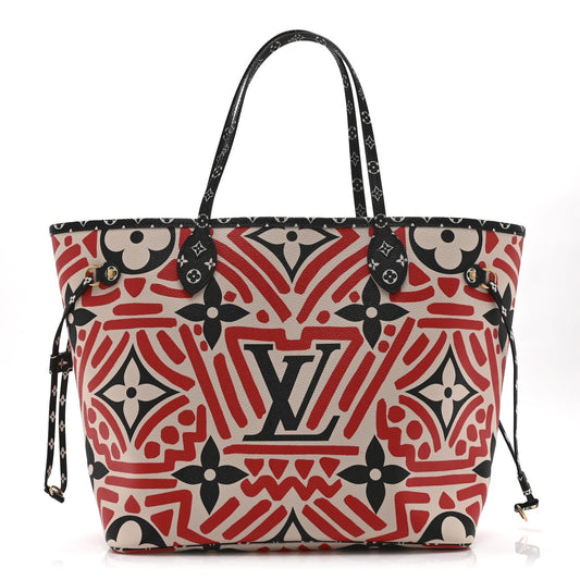 Monogram Giant Crafty Neverfull MM Creme Rouge Black