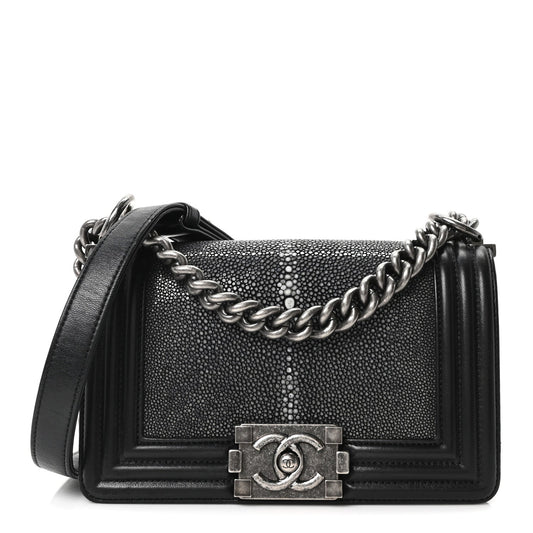 Galuchat Stingray Small Boy Flap Black
