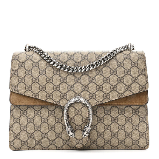 GG Supreme Monogram Medium Dionysus Shoulder Bag Taupe