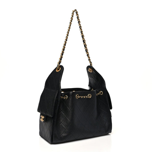 Caviar Quilted Small Chanel 25 Handbag Black
