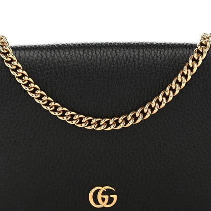 Dollar Calfskin Mini GG Marmont Chain Wallet Black