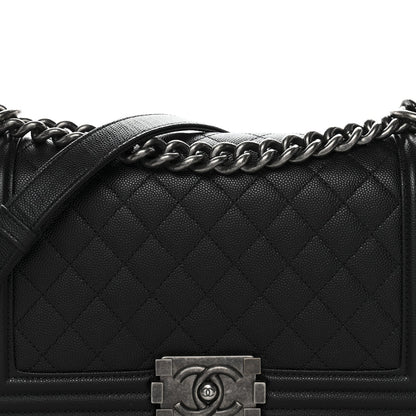Caviar Quilted Medium Boy Flap Black
