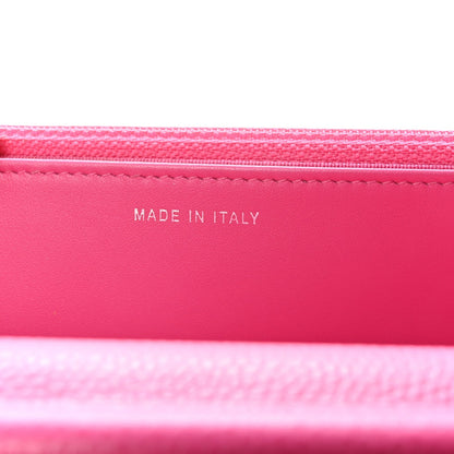 Caviar Quilted Wallet on Chain WOC Pink