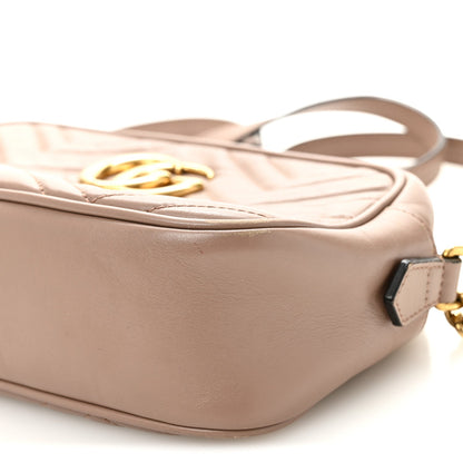 Calfskin Matelasse Small GG Marmont Chain Shoulder Bag Porcelain Rose