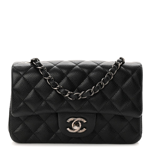 Caviar Quilted Mini Rectangular Flap Black