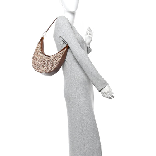 Jacquard Anagram Calfskin Luna Bag Tan Pecan
