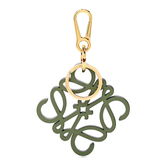 Calfskin Anagram Bag Charm Key Holder Avocado