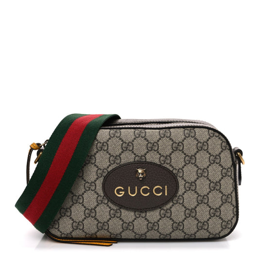 GG Supreme Monogram Web Neo Vintage Shoulder Bag Beige New Acero Crop