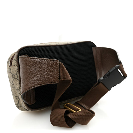 Soft GG Supreme Monogram Medium Ophidia Belt Bag Dark Brown
