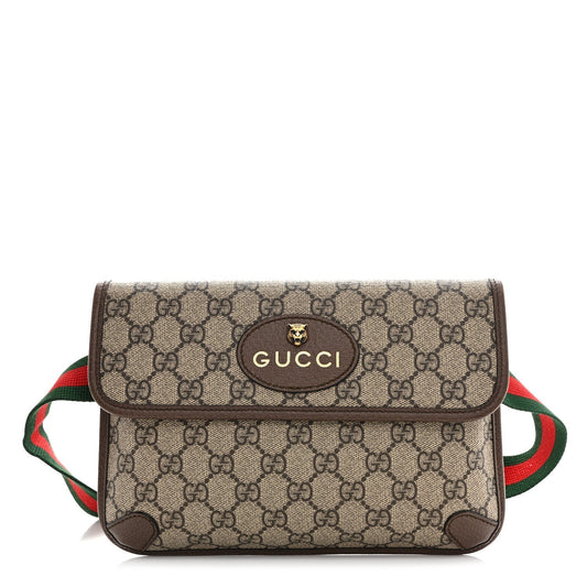 GG Supreme Monogram Neo Vintage Web Belt Bag Brown