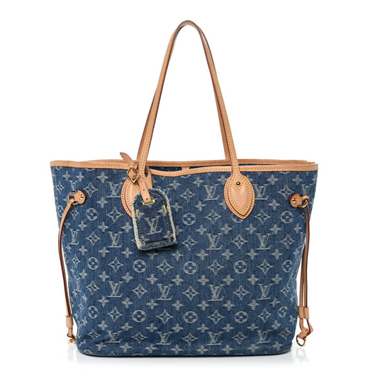 Monogram Denim Neo Neverfull MM Blue