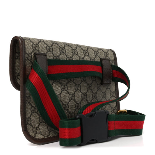 GG Supreme Monogram Neo Vintage Web Belt Bag Brown
