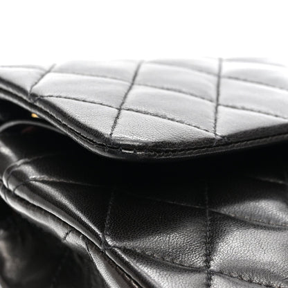 Lambskin Quilted Small Double Flap Black