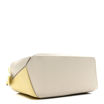 X ALBERS Nappa Calfskin Small Puzzle Bag Pale Grey Light Citrine