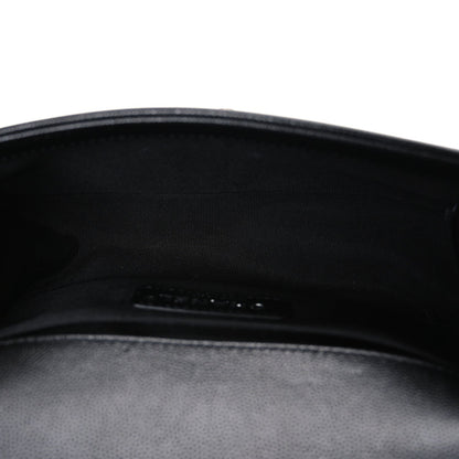 Caviar Quilted Small Boy Flap Black