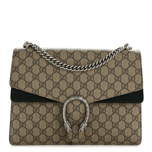 GG Supreme Monogram Medium Dionysus Shoulder Bag Black