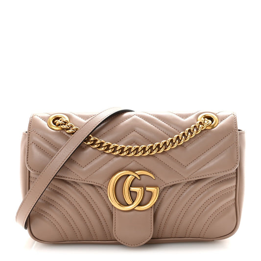 Calfskin Matelasse Small GG Marmont Shoulder Bag Porcelain Rose