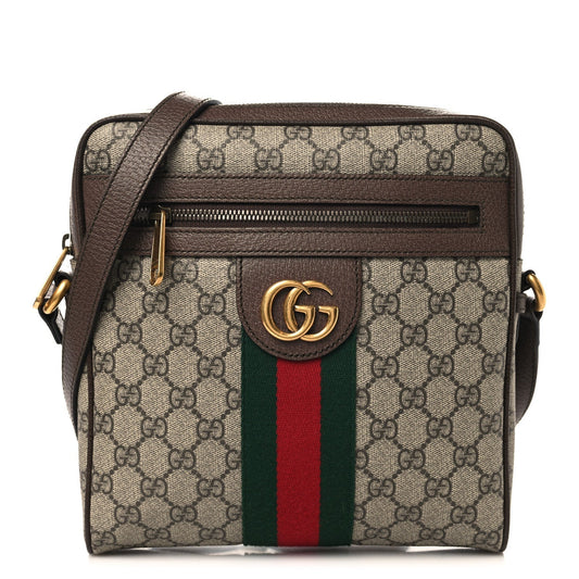 GG Supreme Monogram Web Small Ophidia Messenger Bag Brown
