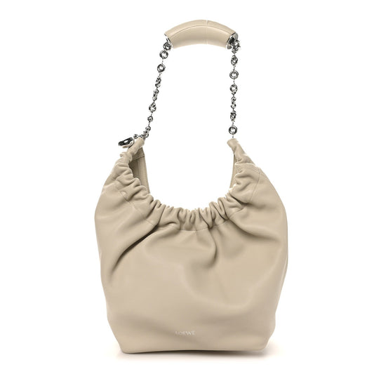 Buttery Nappa Lambskin Small Squeeze Bag Sea Salt