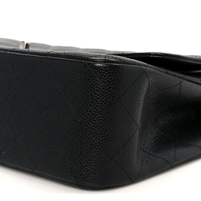 Caviar Quilted Jumbo Double Flap Black