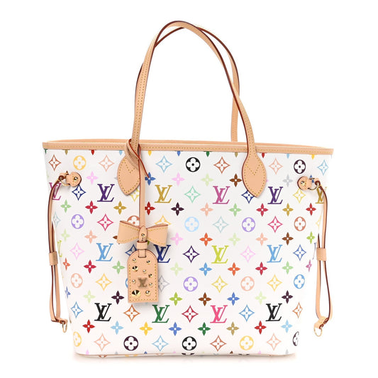 LV X TM Monogram Multicolor Neverfull MM White