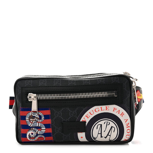 GG Supreme Monogram Night Courrier Belt Bag Black Multicolor