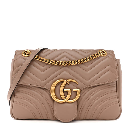 Calfskin Matelasse Medium GG Marmont Shoulder Bag Porcelain Rose