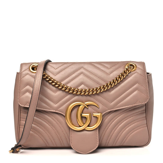 Calfskin Matelasse Medium GG Marmont Shoulder Bag Porcelain Rose