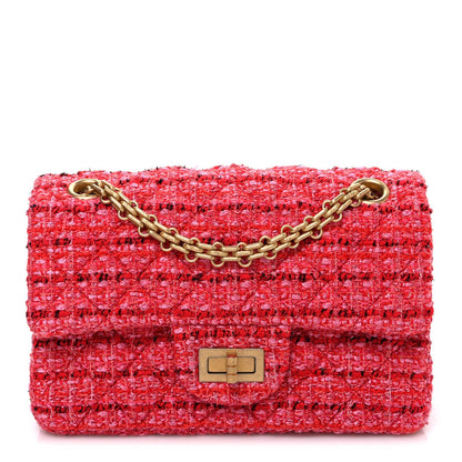 Tweed Quilted Mini 2.55 Reissue Flap Red Ecru Black