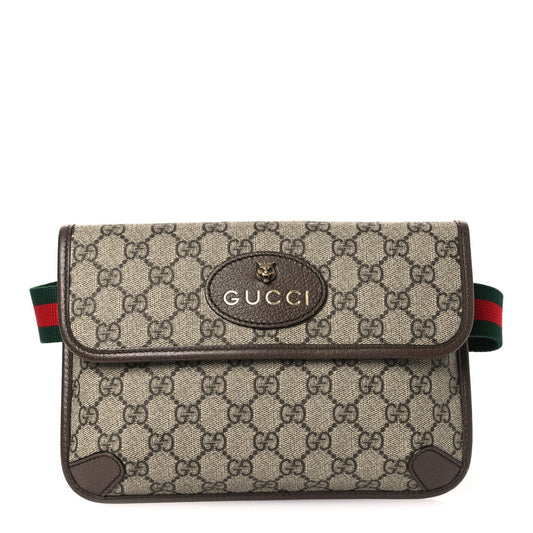 GG Supreme Monogram Neo Vintage Web Belt Bag Brown