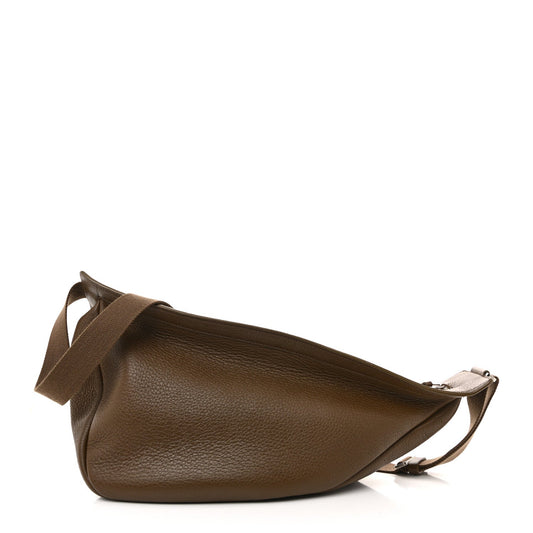 Grained Calfskin Large Slouchy Banana Bag Brunette