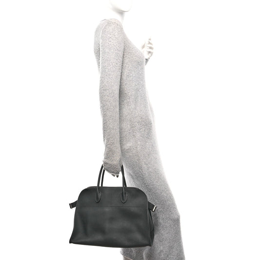 Matte Grained Calfskin Soft Margaux 15 Black