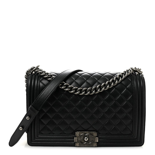 Caviar Quilted New Medium Boy Flap Black