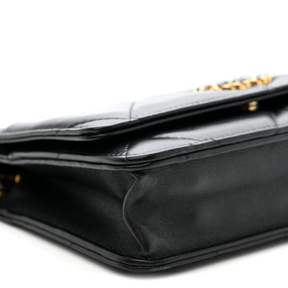 Lambskin Quilted Chanel 19 Wallet On Chain WOC Black