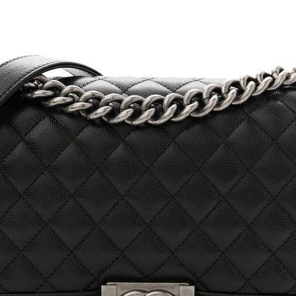 Caviar Quilted Medium Boy Flap Black
