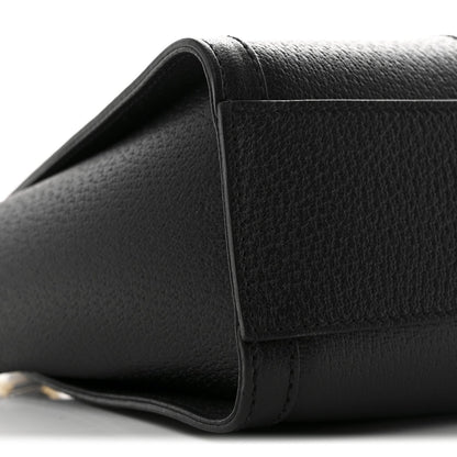 Textured Calfskin Web Small Ophidia Tote Bag Black
