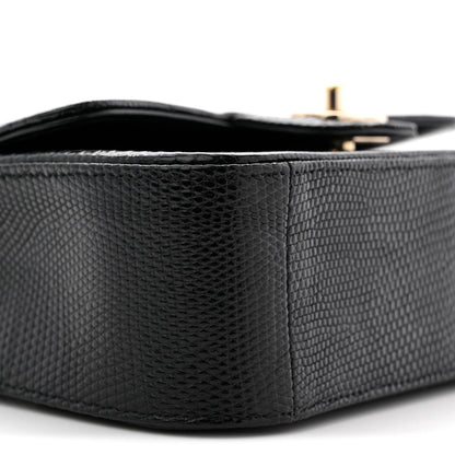 Lizard Mini Rectangular Flap Black